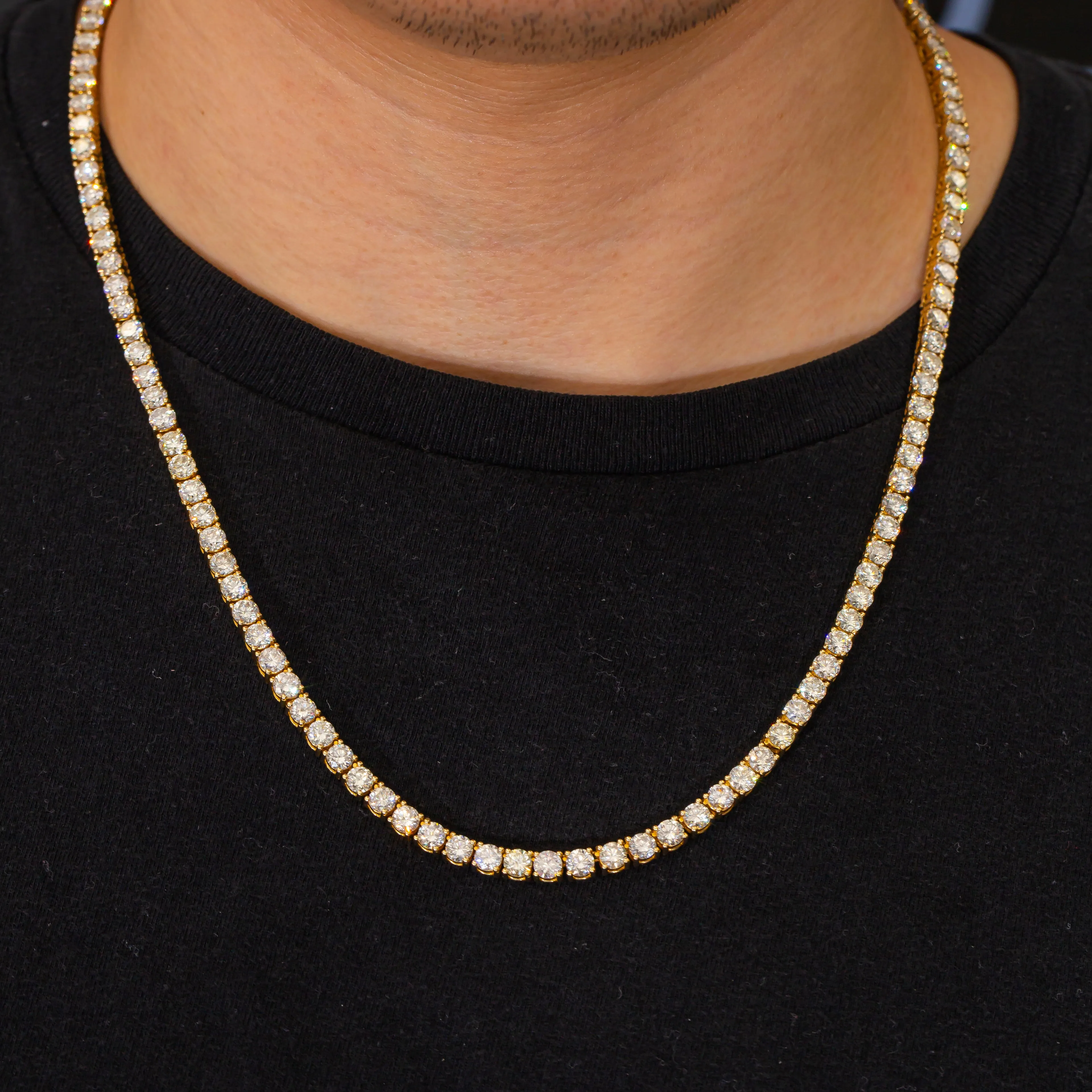 14k Rose Tennis Necklace 42ctw