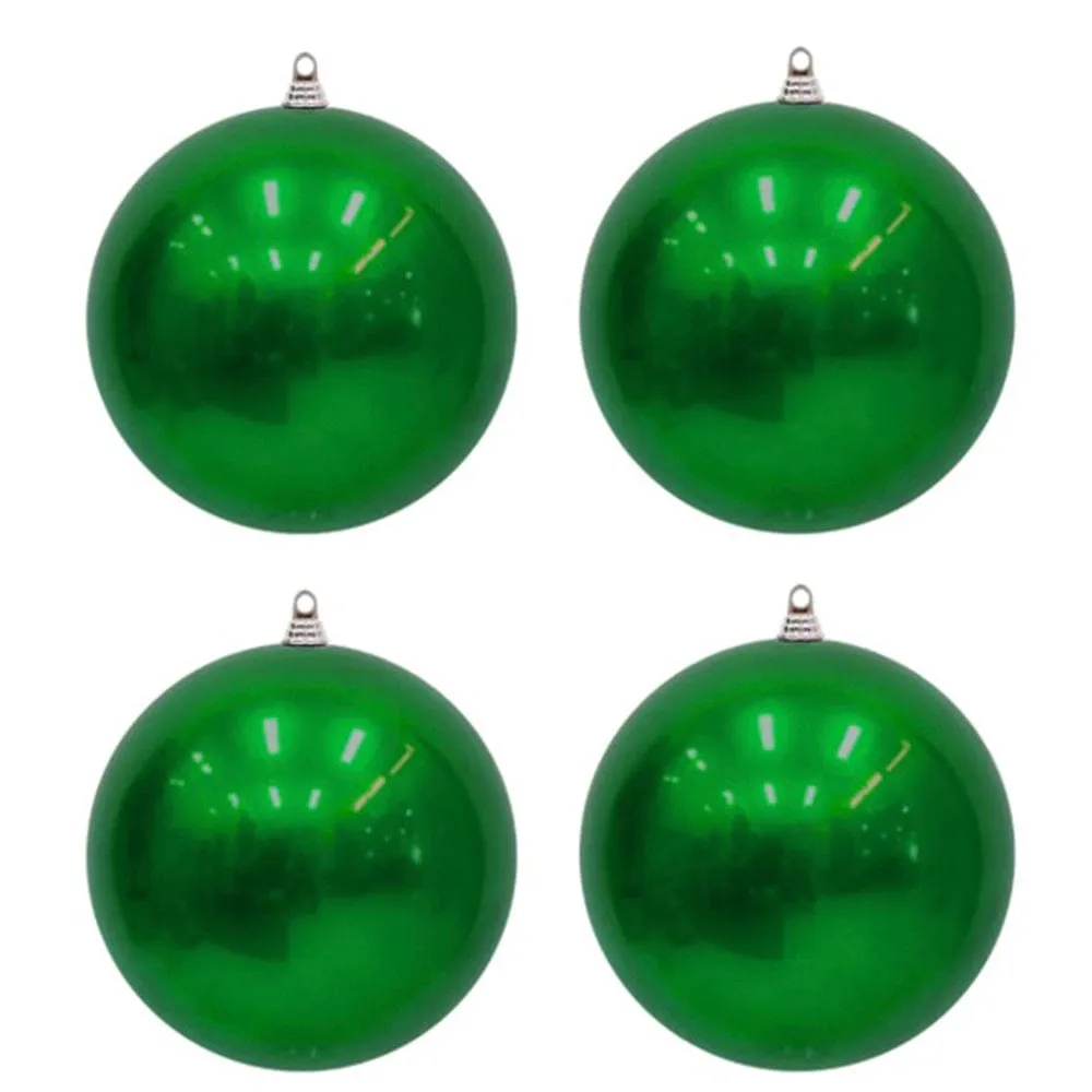 4pk UV Stable Green Baubles (10cm)