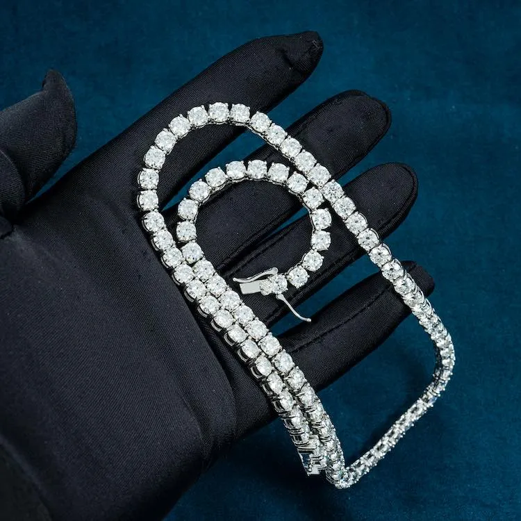 5MM Moissanite Tennis Chain 14K Gold