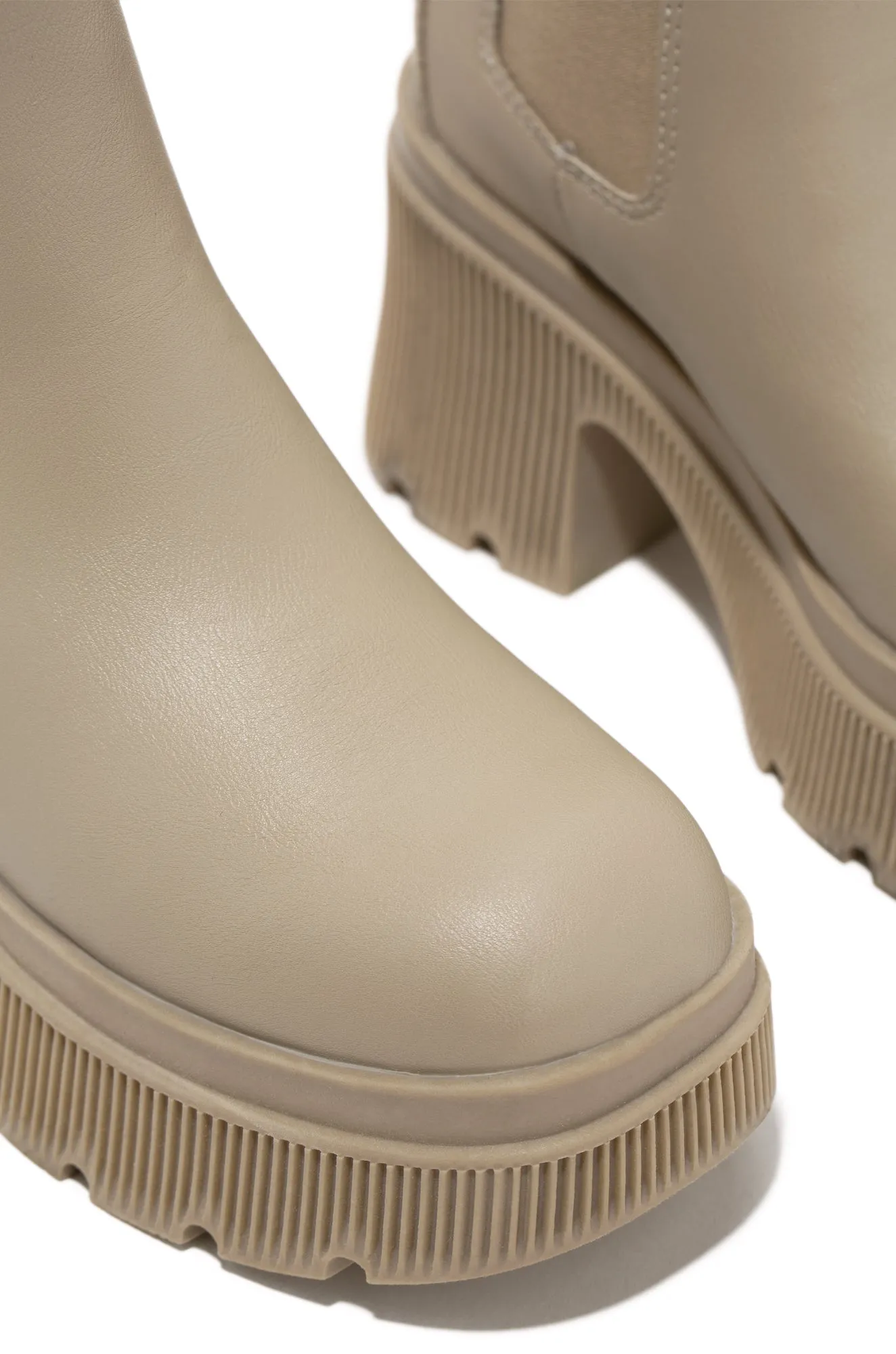 Addicted To You Platform Ankle Boots - Nude