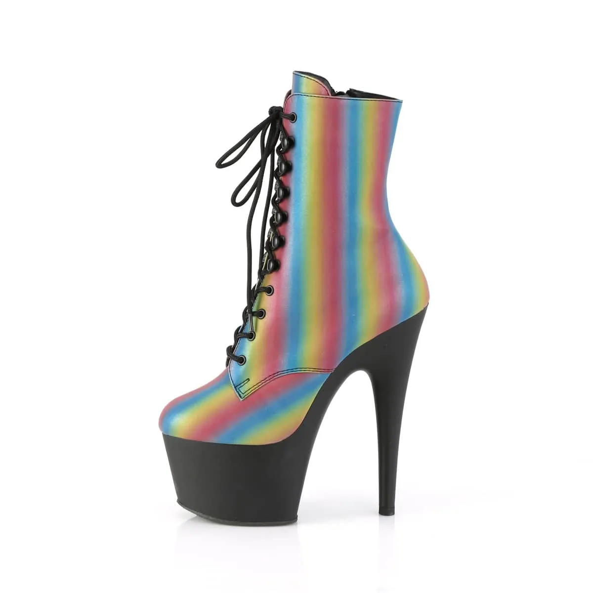 ADORE-1020REFL-02 Black & Multi Colour Calf High Boots