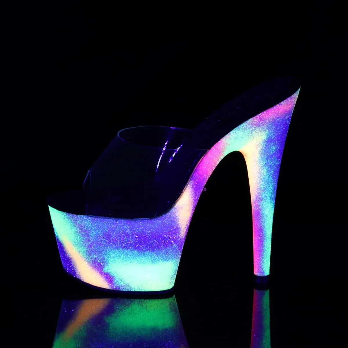 ADORE-701GXY Clear & Multi Colour Peep Toe High Heel