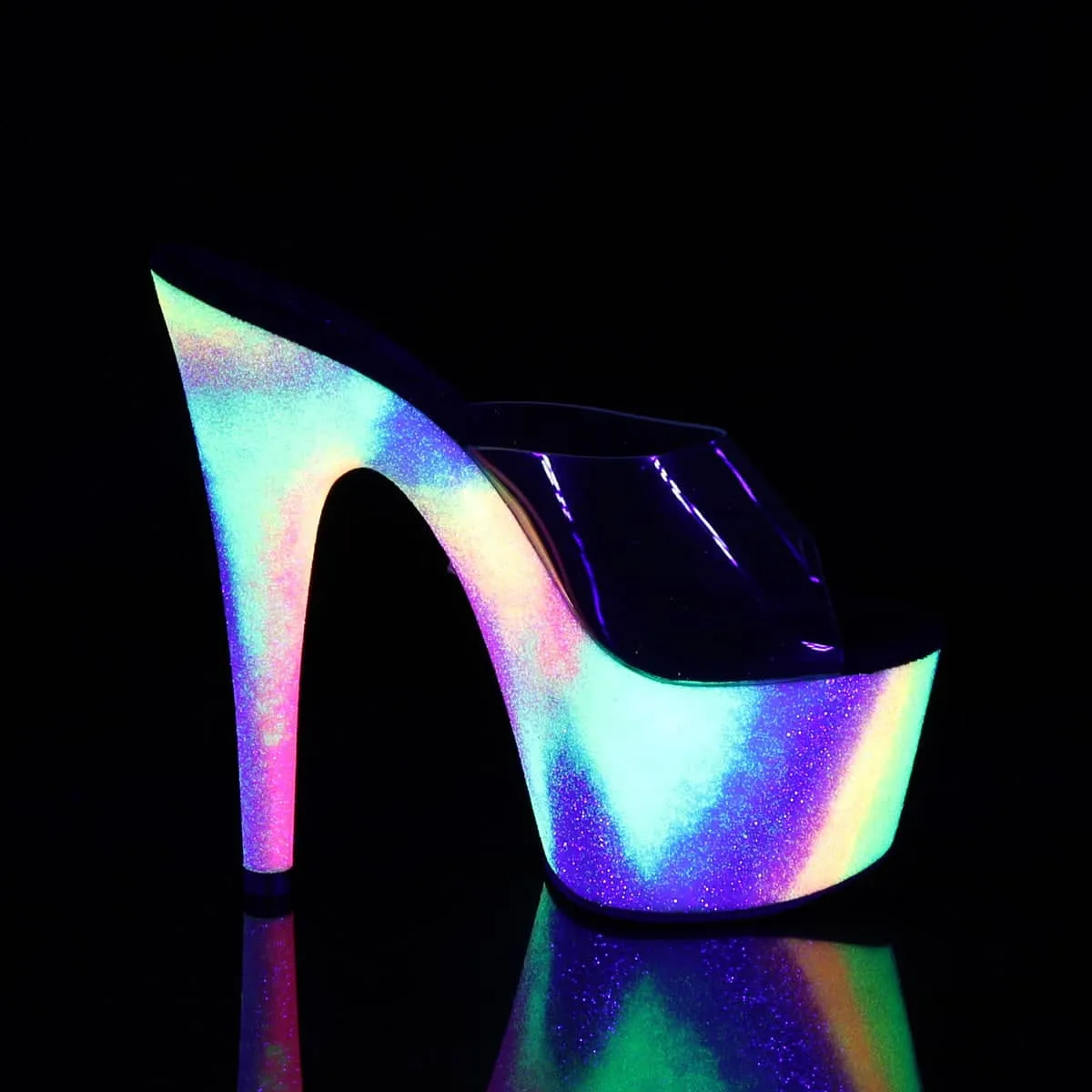 ADORE-701GXY Clear & Multi Colour Peep Toe High Heel