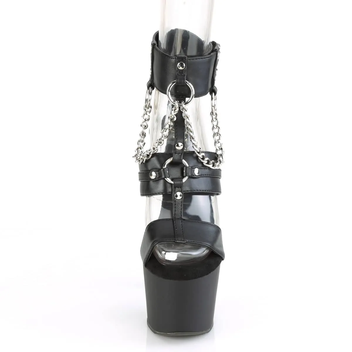 ADORE-761 Black Ankle Peep Toe High Heel