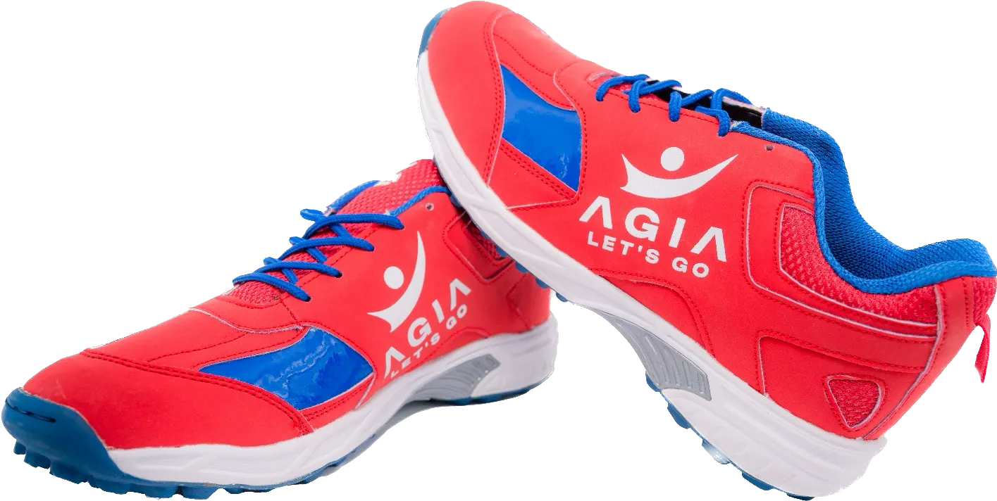AGIA SpinSprint - Cricket Shoes for Kids / Youth / Men - Red, Blue & White