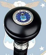 Air Force Coat of Arms Knob Stick: Large Knob, Pewter Collar