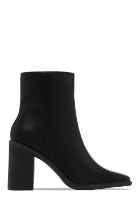 Alette Block Heel Ankle Boots - Black