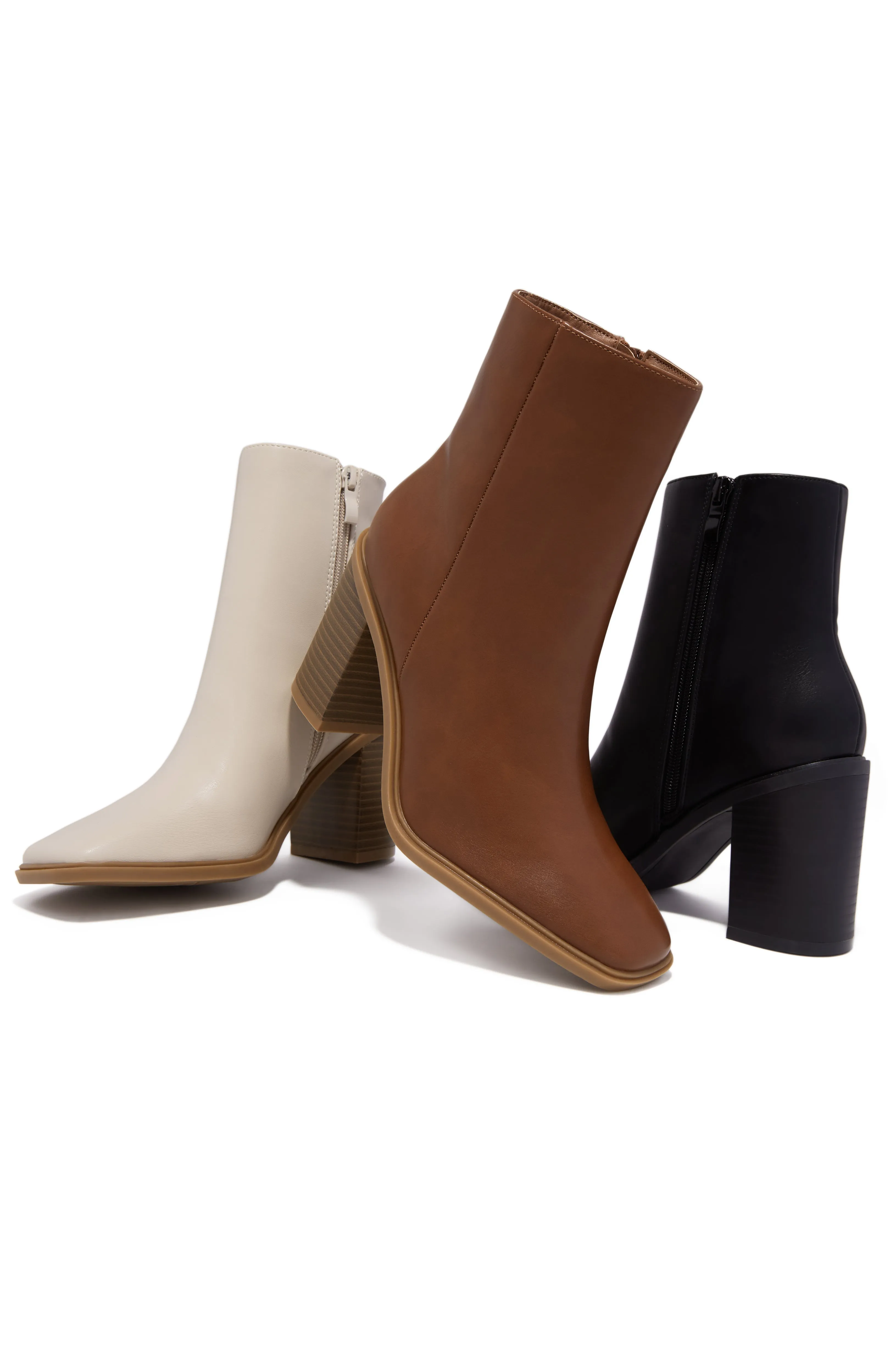 Alette Block Heel Ankle Boots - Black