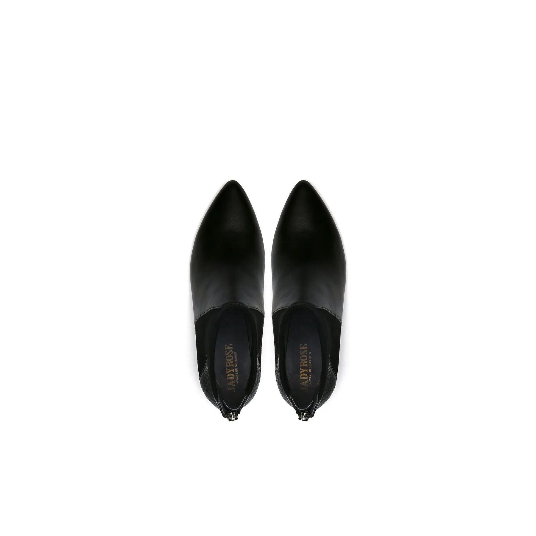 Ankle High Zip Back Leather Boots