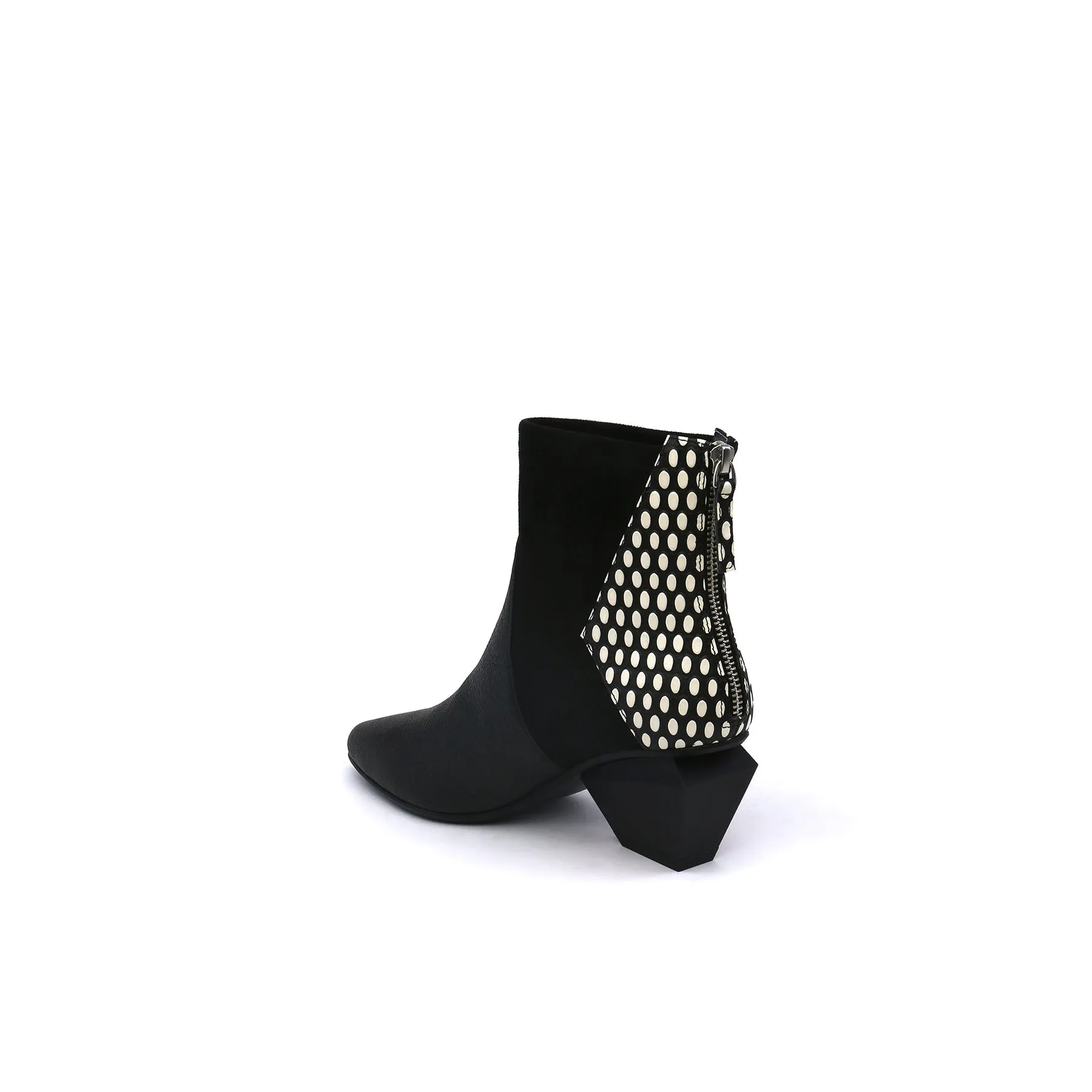Ankle High Zip Back Leather Boots