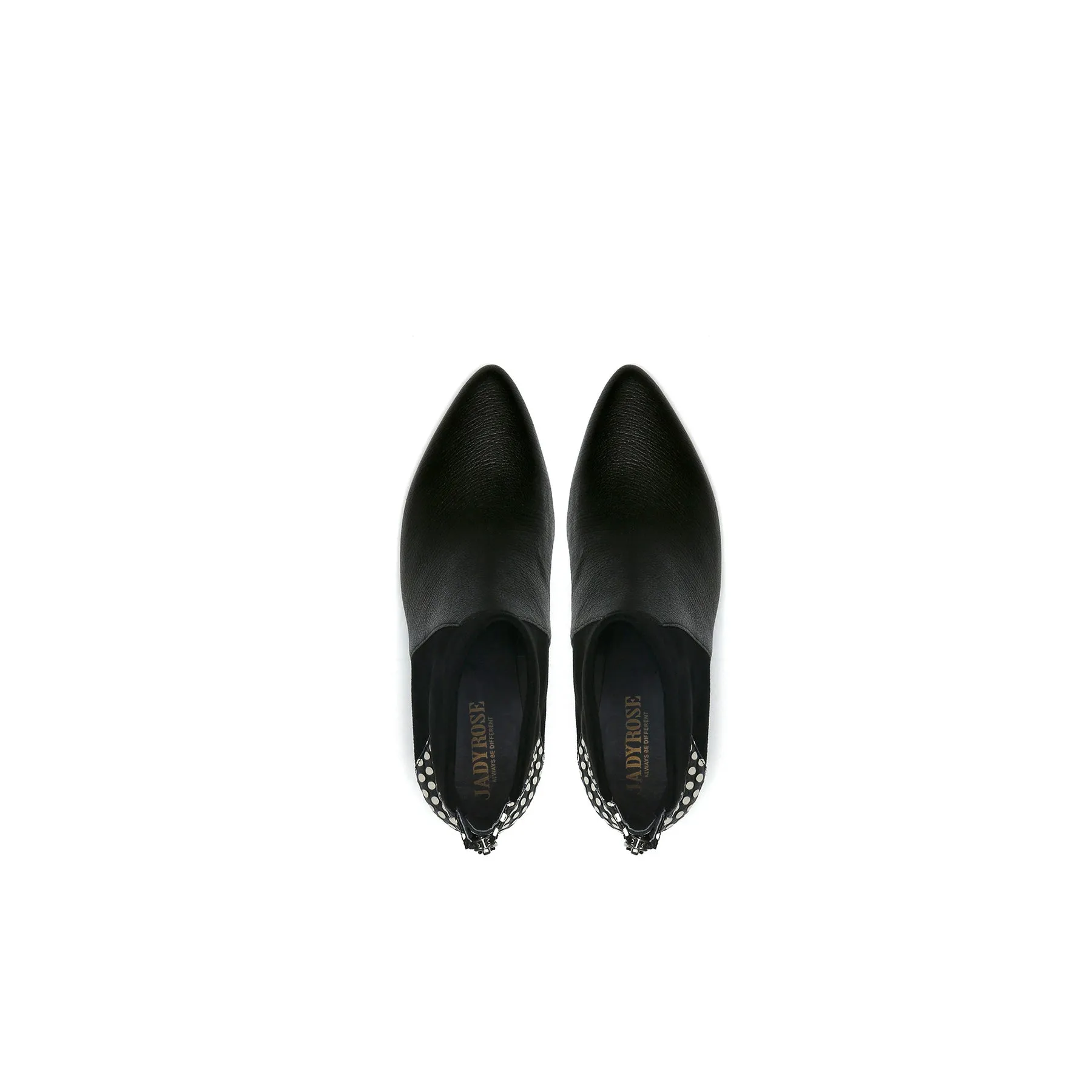Ankle High Zip Back Leather Boots