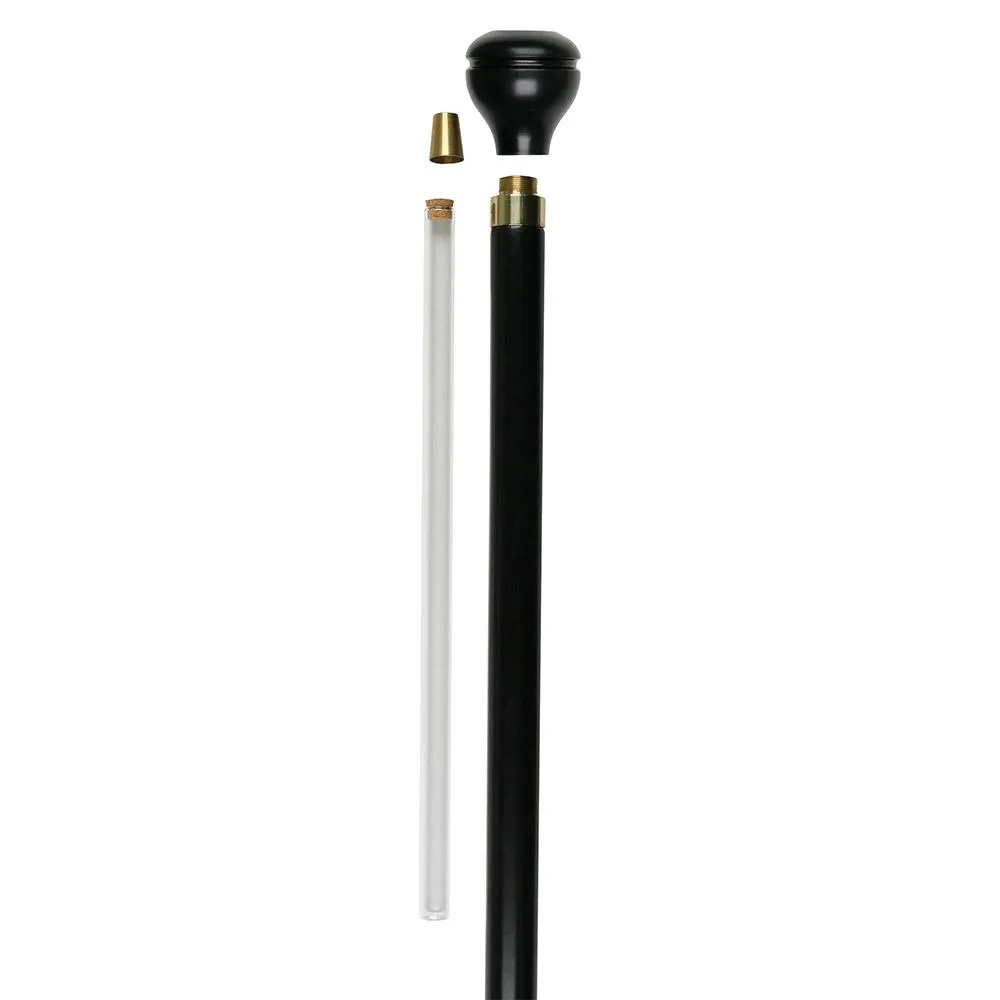 Army War Office Seal Flask Stick: Beechwood Shaft, Hidden Flask
