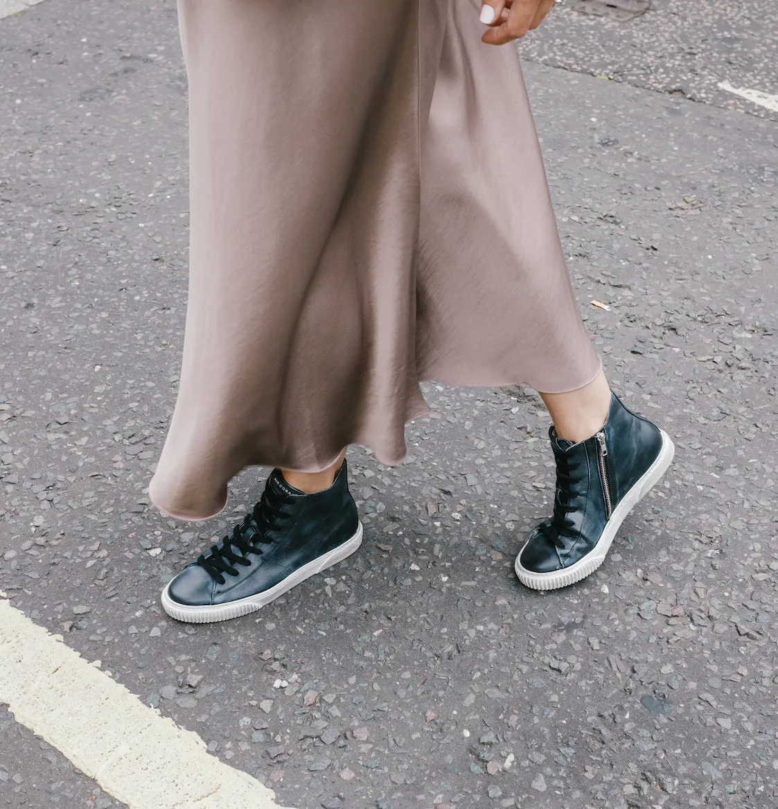 Basquette: Vintage Black High Top Trainers