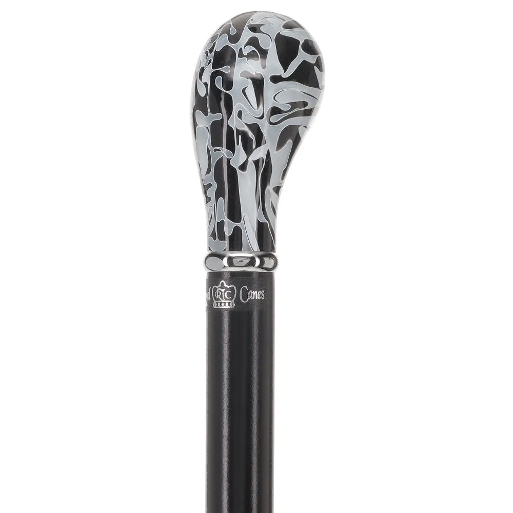 Black Onyx Knob Stick: Pearlescent Acrylic, Beechwood