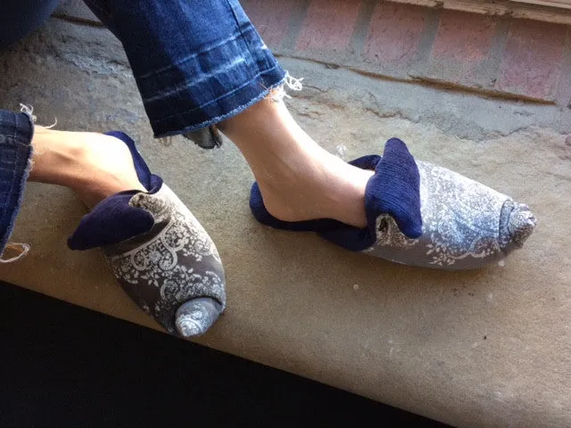 Blue Velvet Babouche Slipper