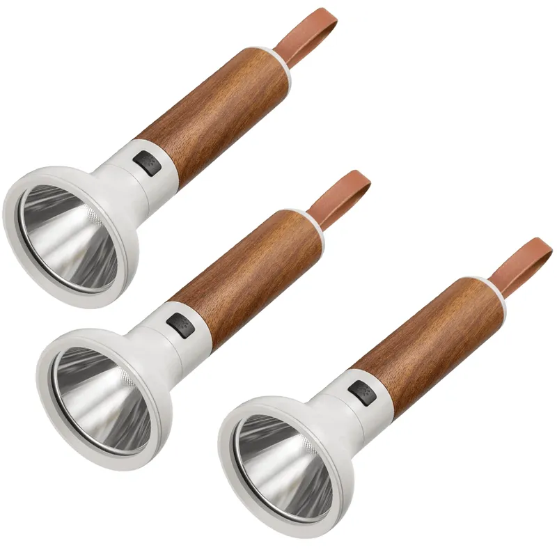 Bright Wooden Handle LED Flashlight Torch