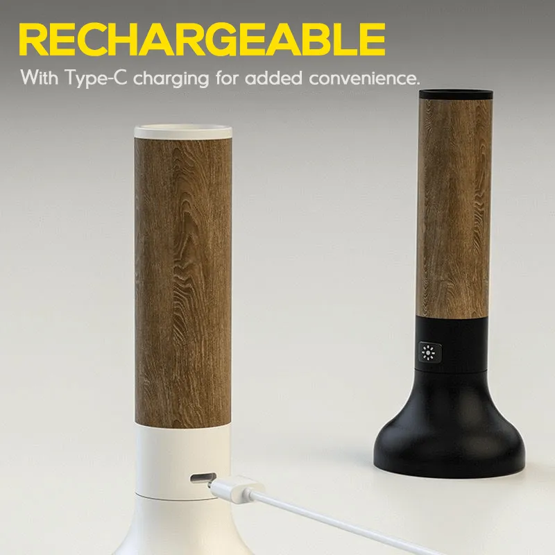 Bright Wooden Handle LED Flashlight Torch