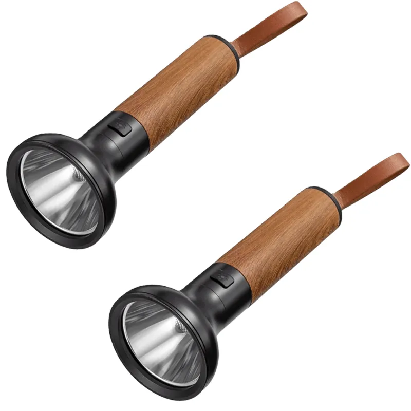 Bright Wooden Handle LED Flashlight Torch