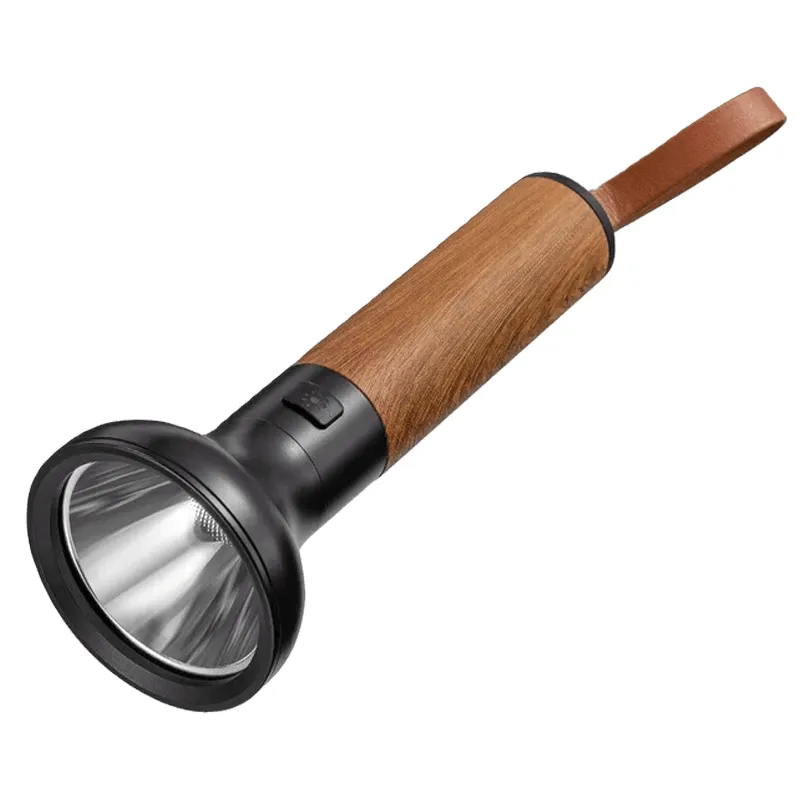 Bright Wooden Handle LED Flashlight Torch