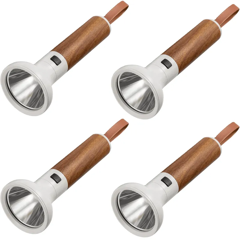 Bright Wooden Handle LED Flashlight Torch