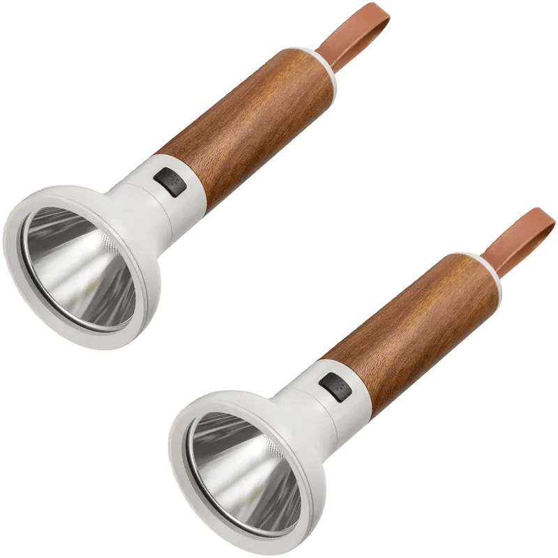Bright Wooden Handle LED Flashlight Torch