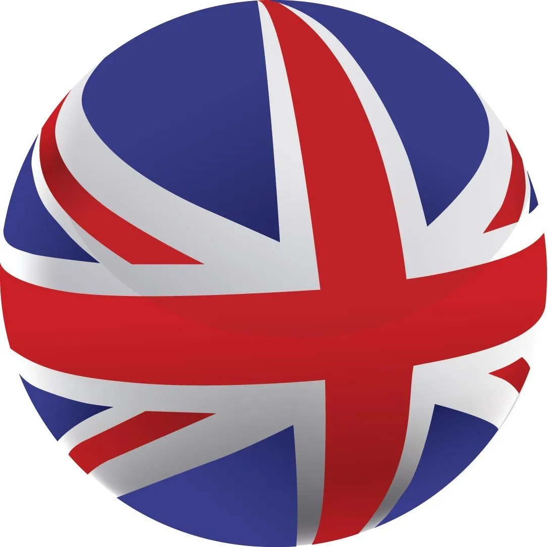 British Flag Emblem Knob Stick: Large Knob, Pewter Collar
