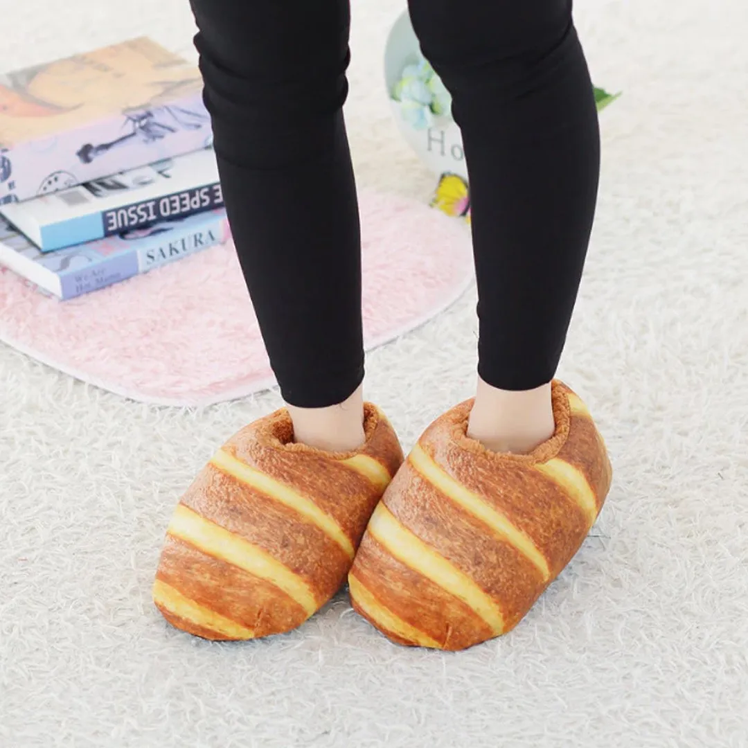 Butter Bread Plush Slippers