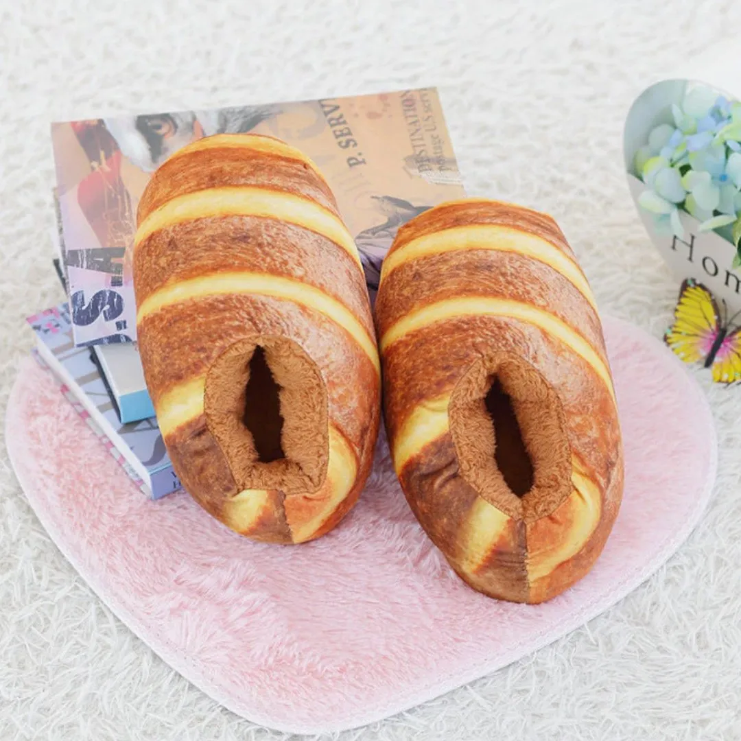Butter Bread Plush Slippers