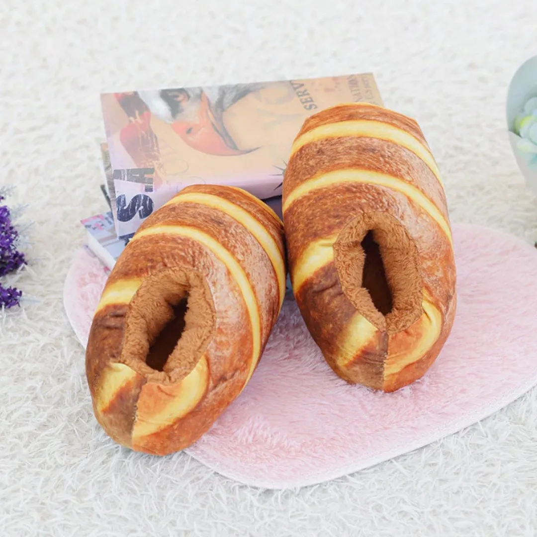 Butter Bread Plush Slippers