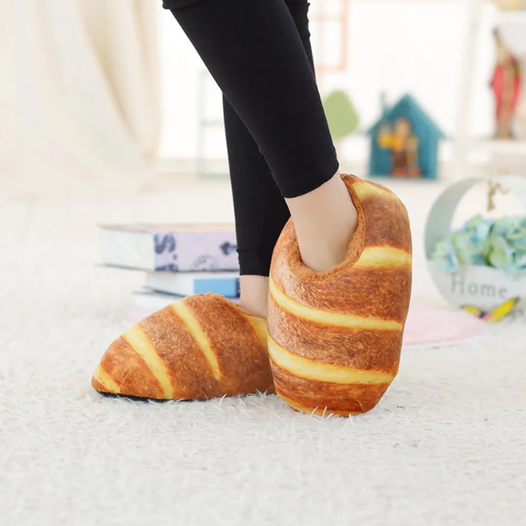 Butter Bread Plush Slippers
