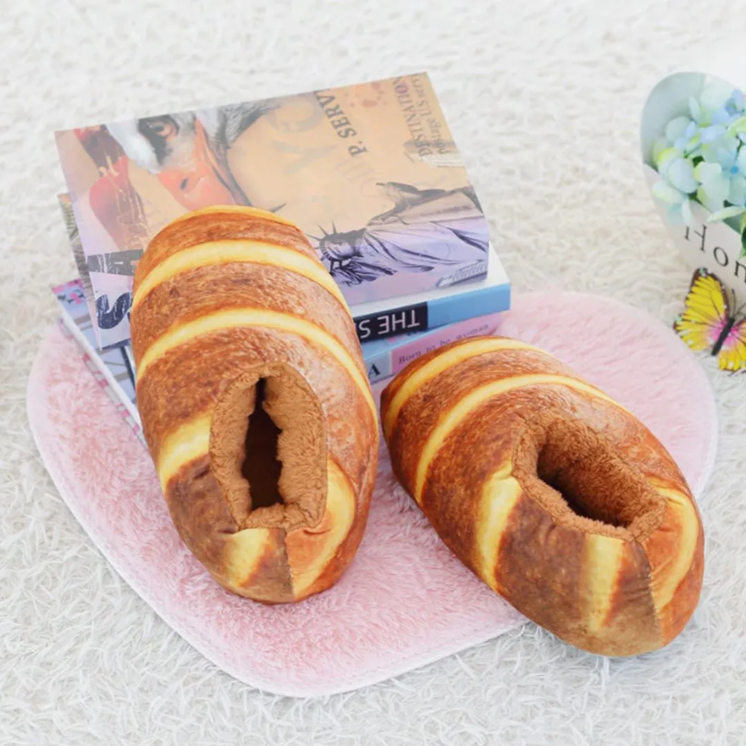 Butter Bread Plush Slippers