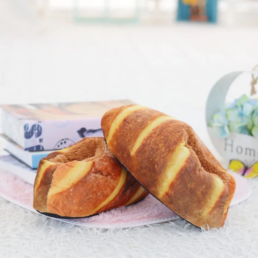 Butter Bread Plush Slippers