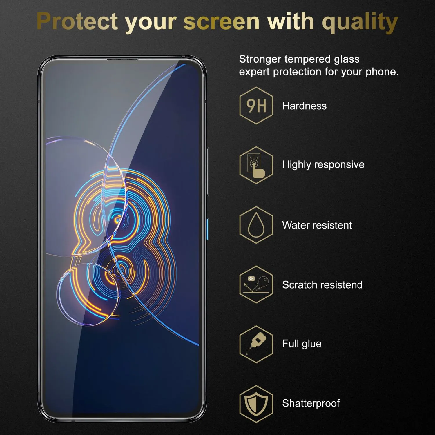 Cadorabo 3x Panzer Folie kompatibel mit Asus ZenFone 8 FLIP - Schutzfolie 3er Pack Gehärtetes (Tempered) Display-Schutzglas in 9H Härte mit 3D Touch Kompatibilität