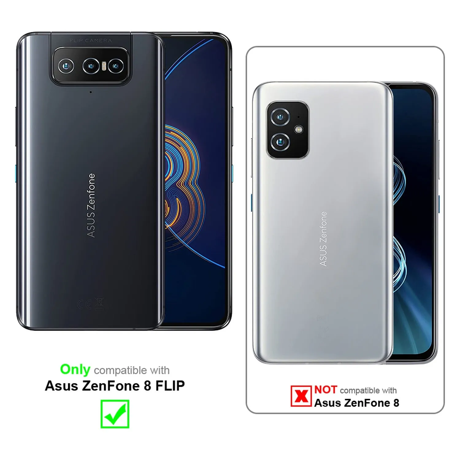 Cadorabo 3x Panzer Folie kompatibel mit Asus ZenFone 8 FLIP - Schutzfolie 3er Pack Gehärtetes (Tempered) Display-Schutzglas in 9H Härte mit 3D Touch Kompatibilität