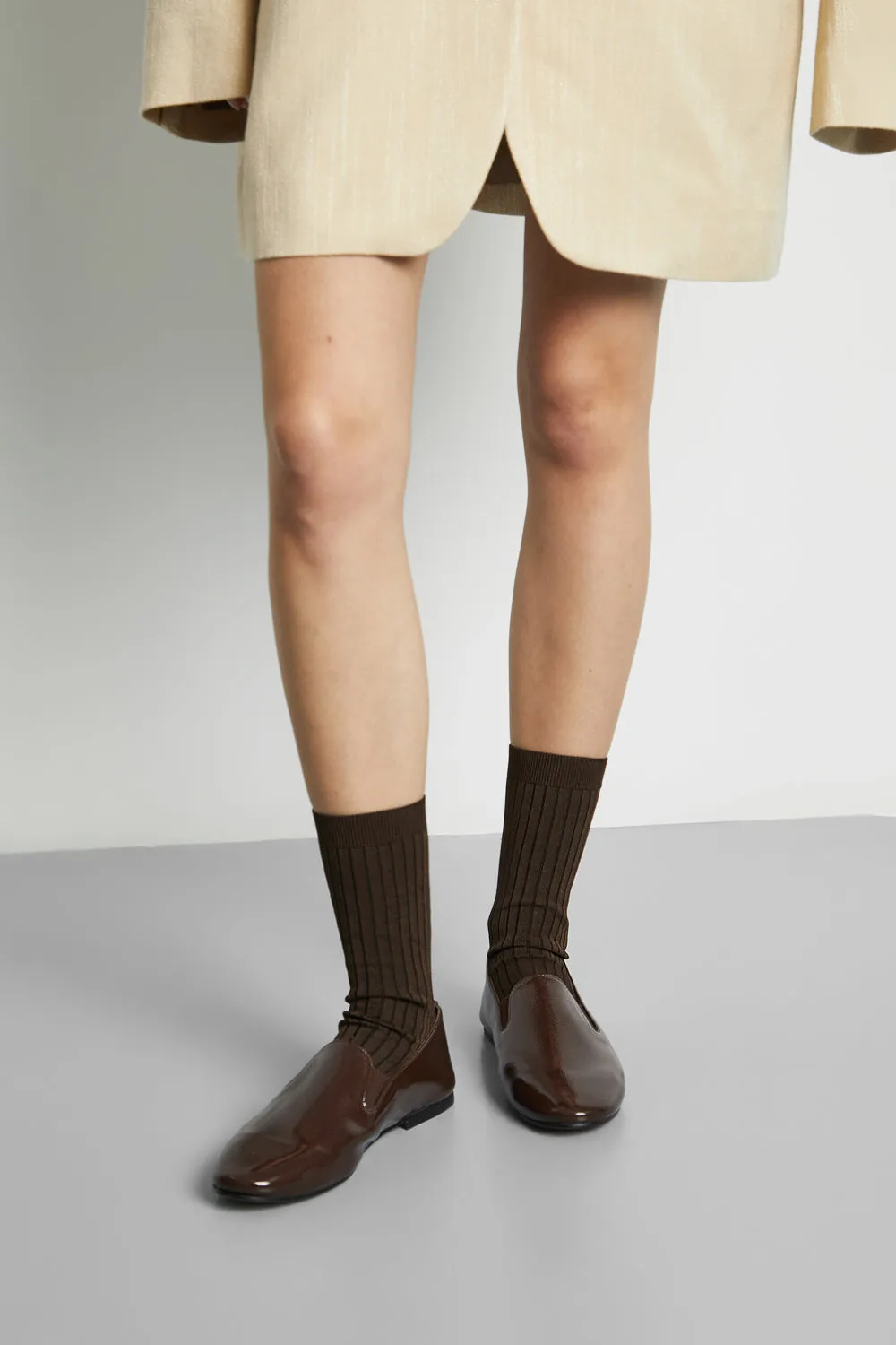 Cleo Loafers in Chocolate Patent Leather