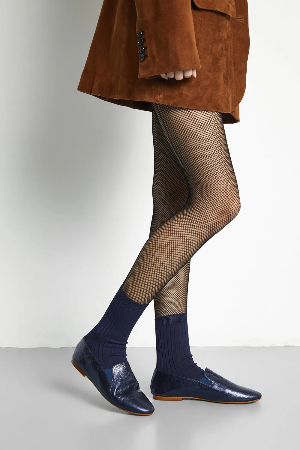 Cleo Loafers in Ocean-coloured Metallic Leather