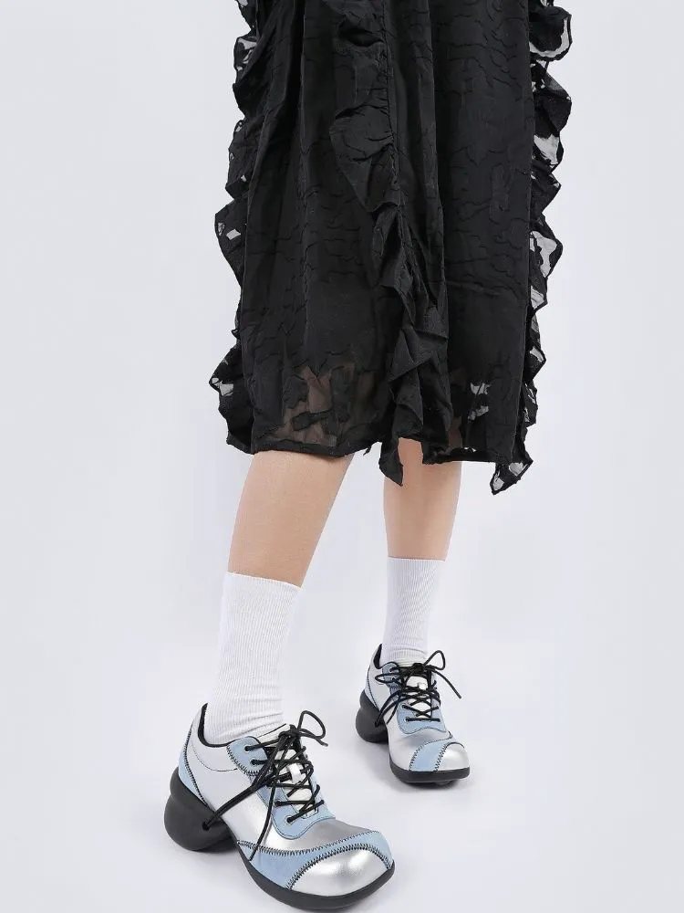 Color scheme deformed platform shoes【s0000002275】