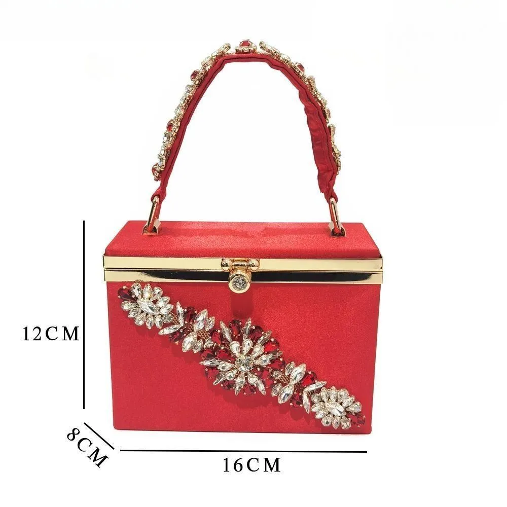 Comfortable Streamlined Pointed Toe Women's Shoes Matching Big Crystal Square Box Bag