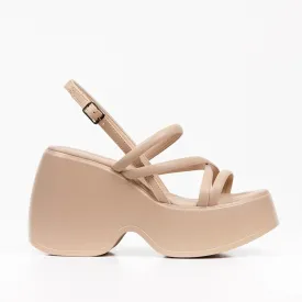 Diana - Chunky Wedge Sandals Beige