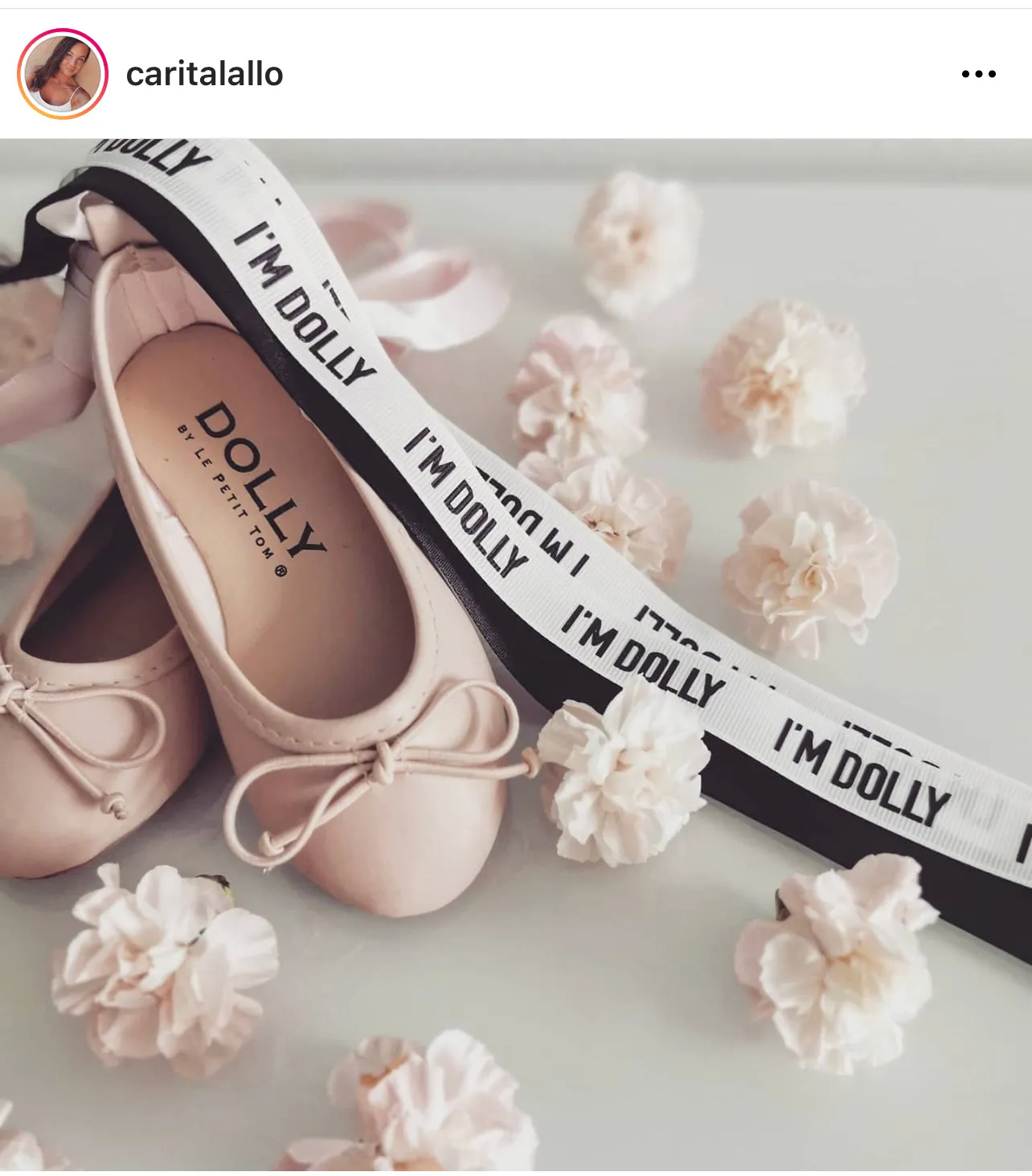 DOLLY by Le Petit Tom ® CLASSIC BALLERINAS WITH LACE UP RIBBONS Dollypink