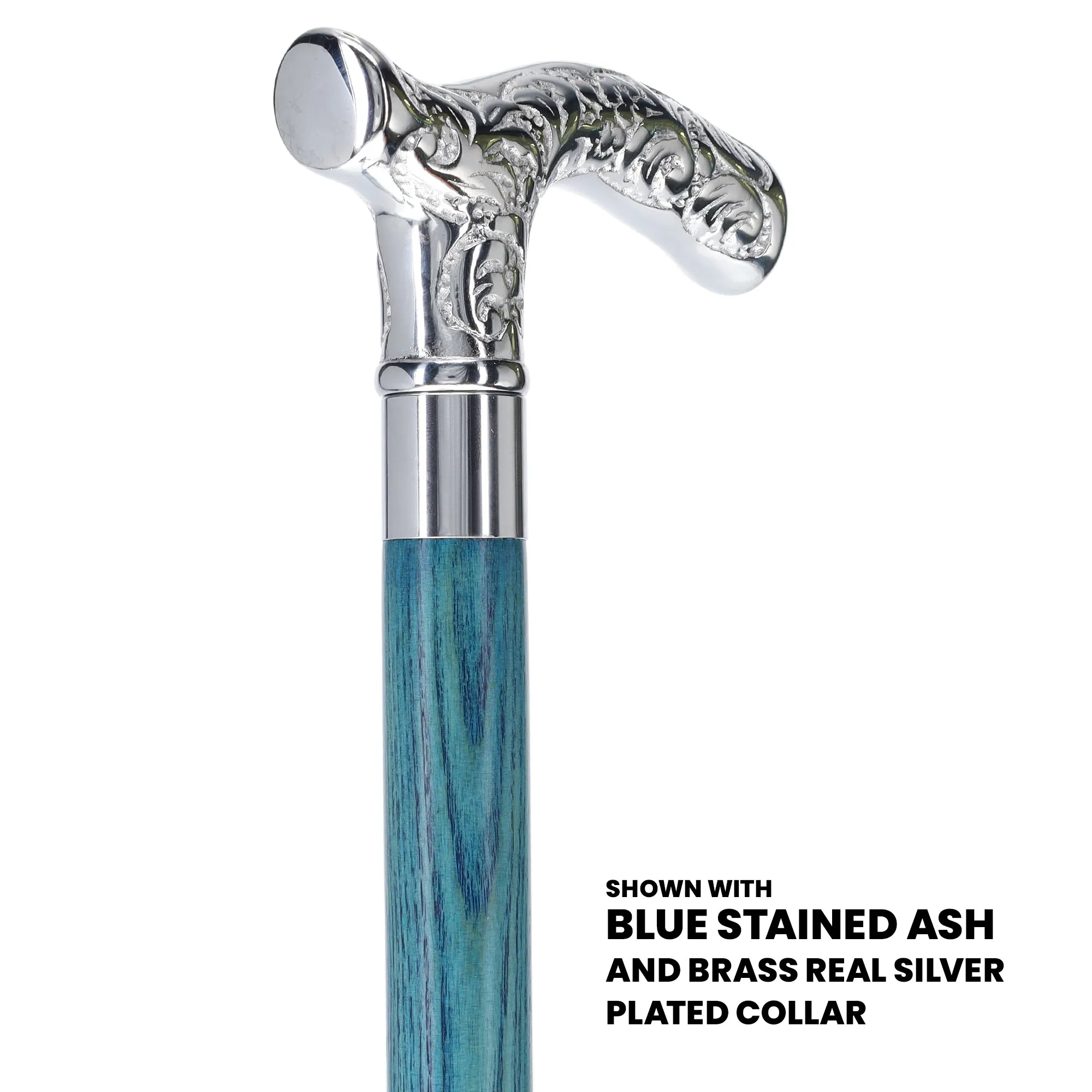 Fritz Premium Chrome Brass Cane: Stained Custom Color Shaft