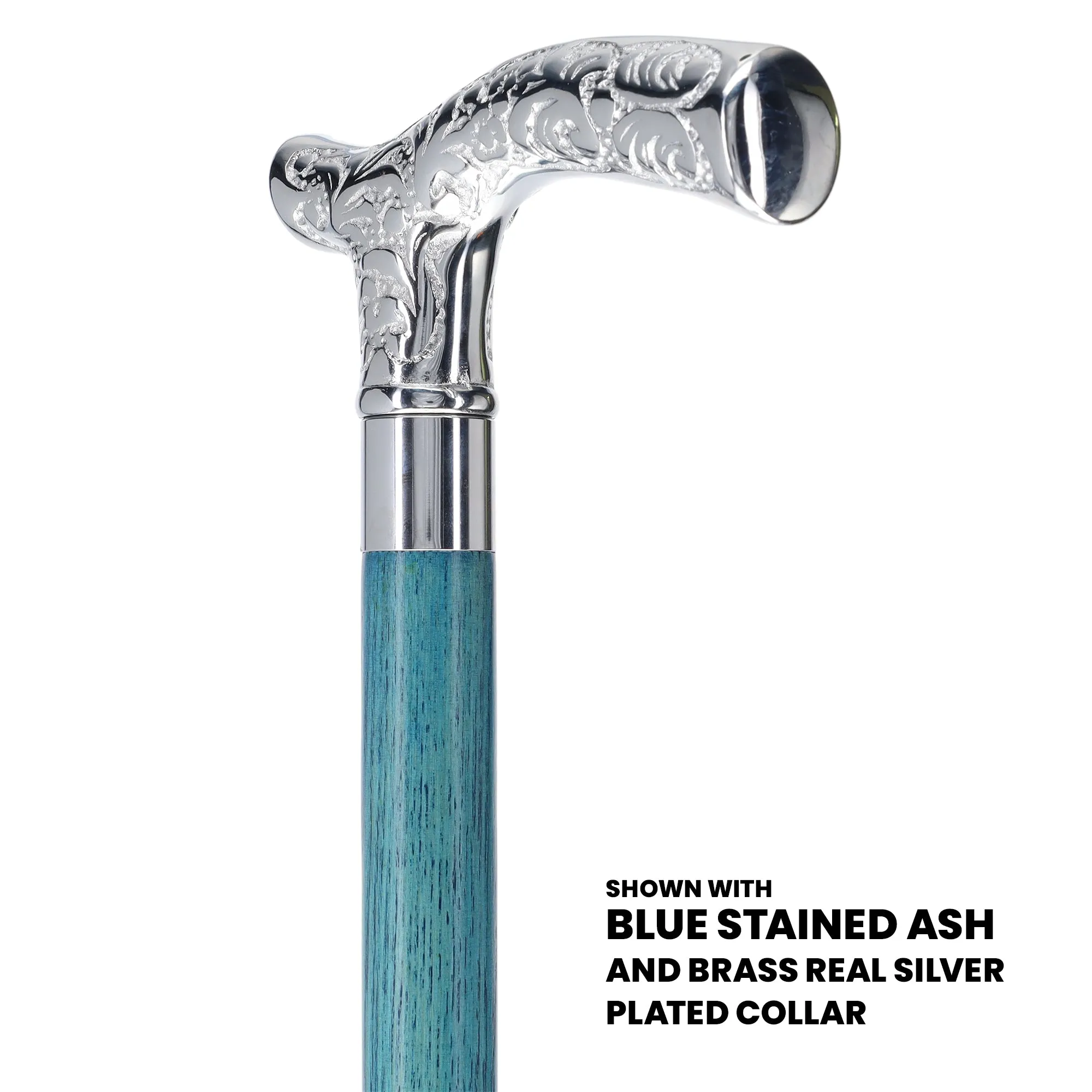 Fritz Premium Chrome Brass Cane: Stained Custom Color Shaft