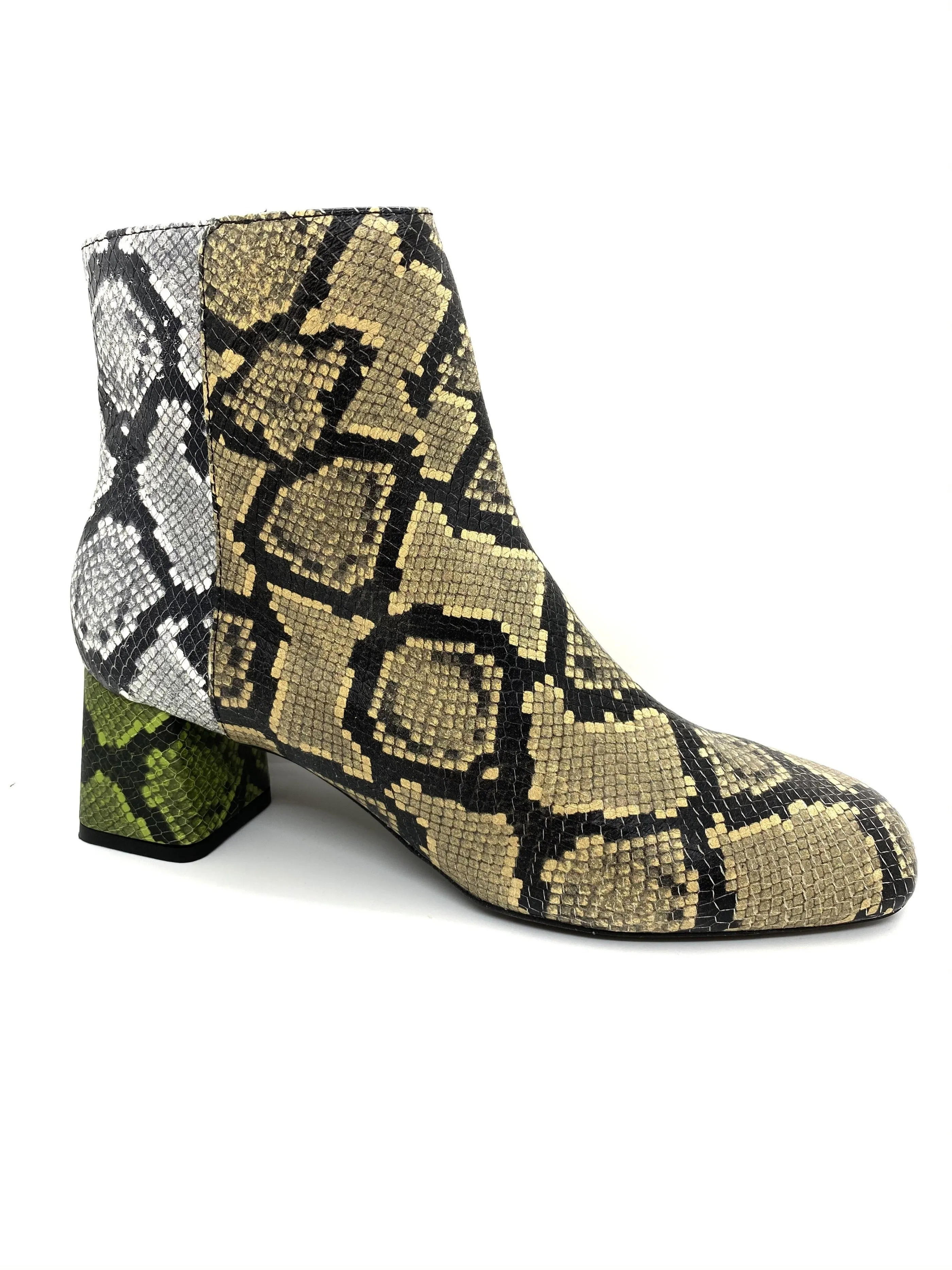 Geox Ladies Block Heel Ankle Muti Snake Seyla