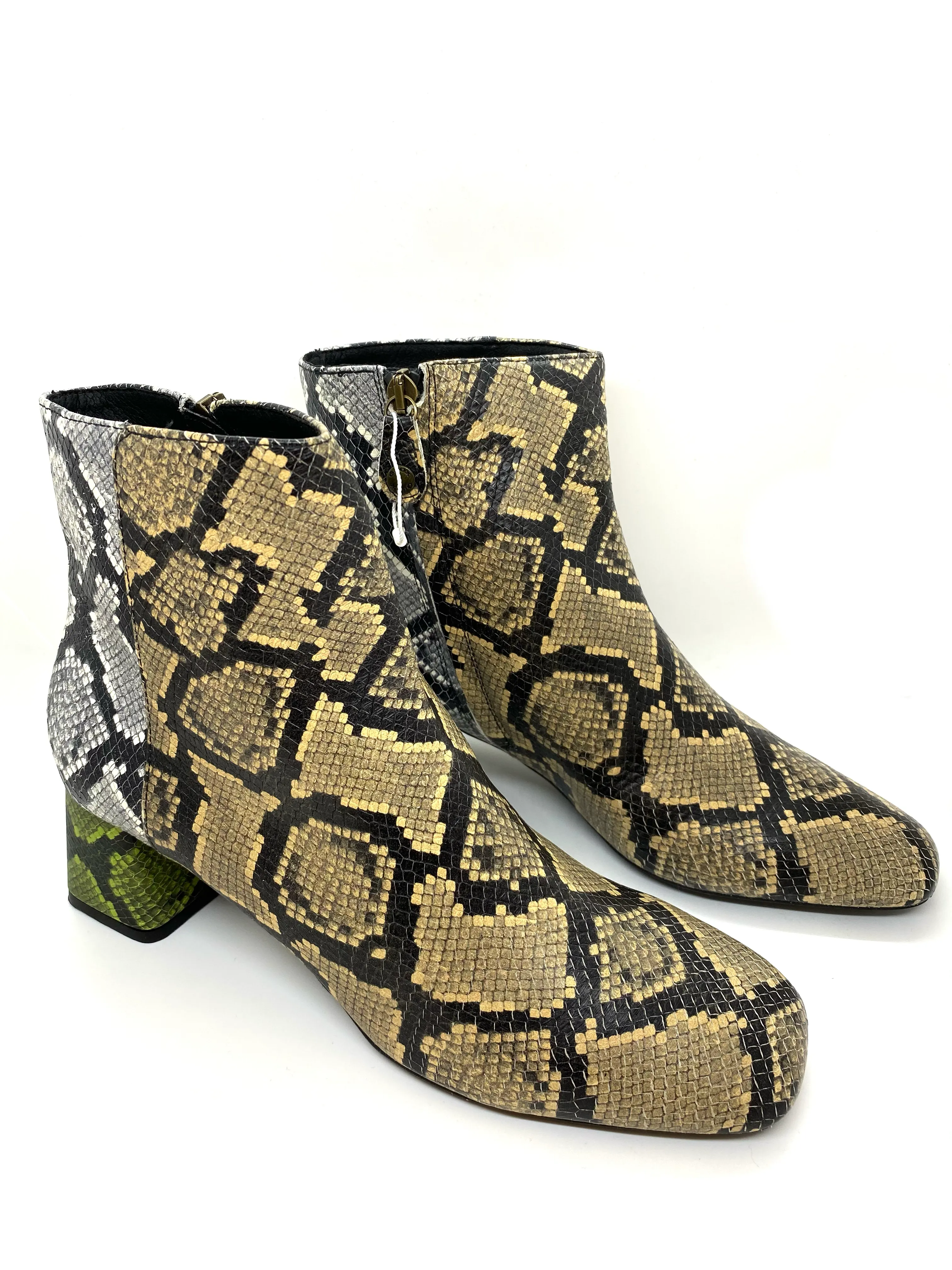 Geox Ladies Block Heel Ankle Muti Snake Seyla
