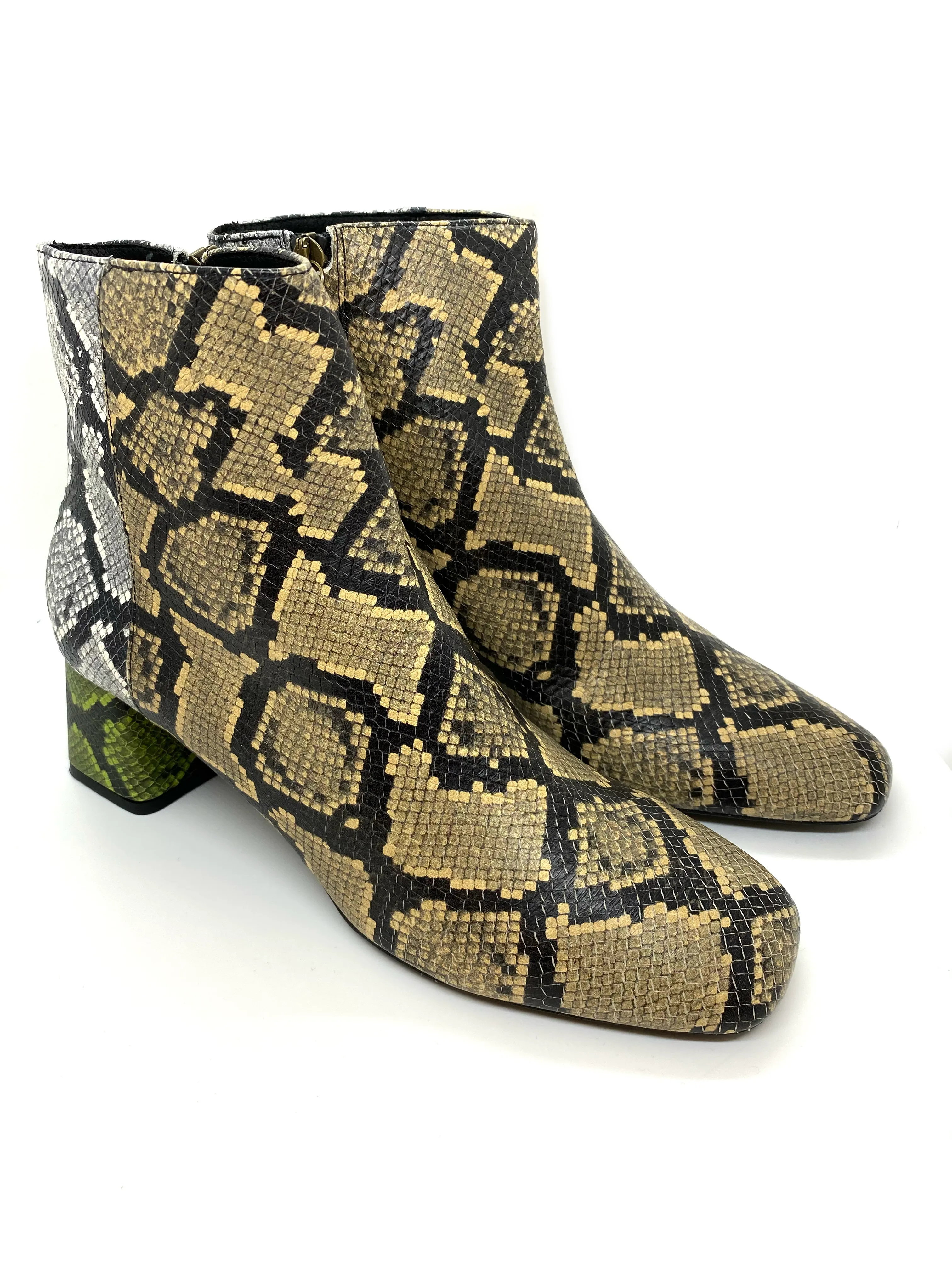 Geox Ladies Block Heel Ankle Muti Snake Seyla