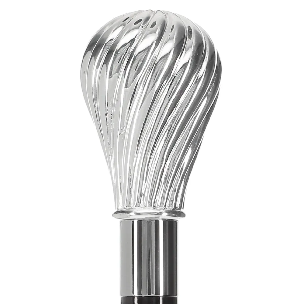 Italian Luxury: Spiral Bulb Knob Stick, Crafted in 925r Silver