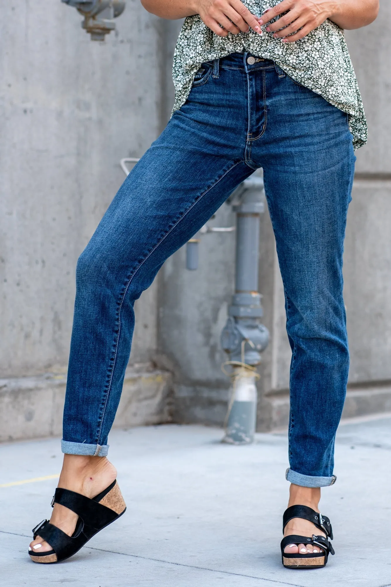 Marshall Mid Rise Cuffed Boyfriend Regular & Plus Sizes