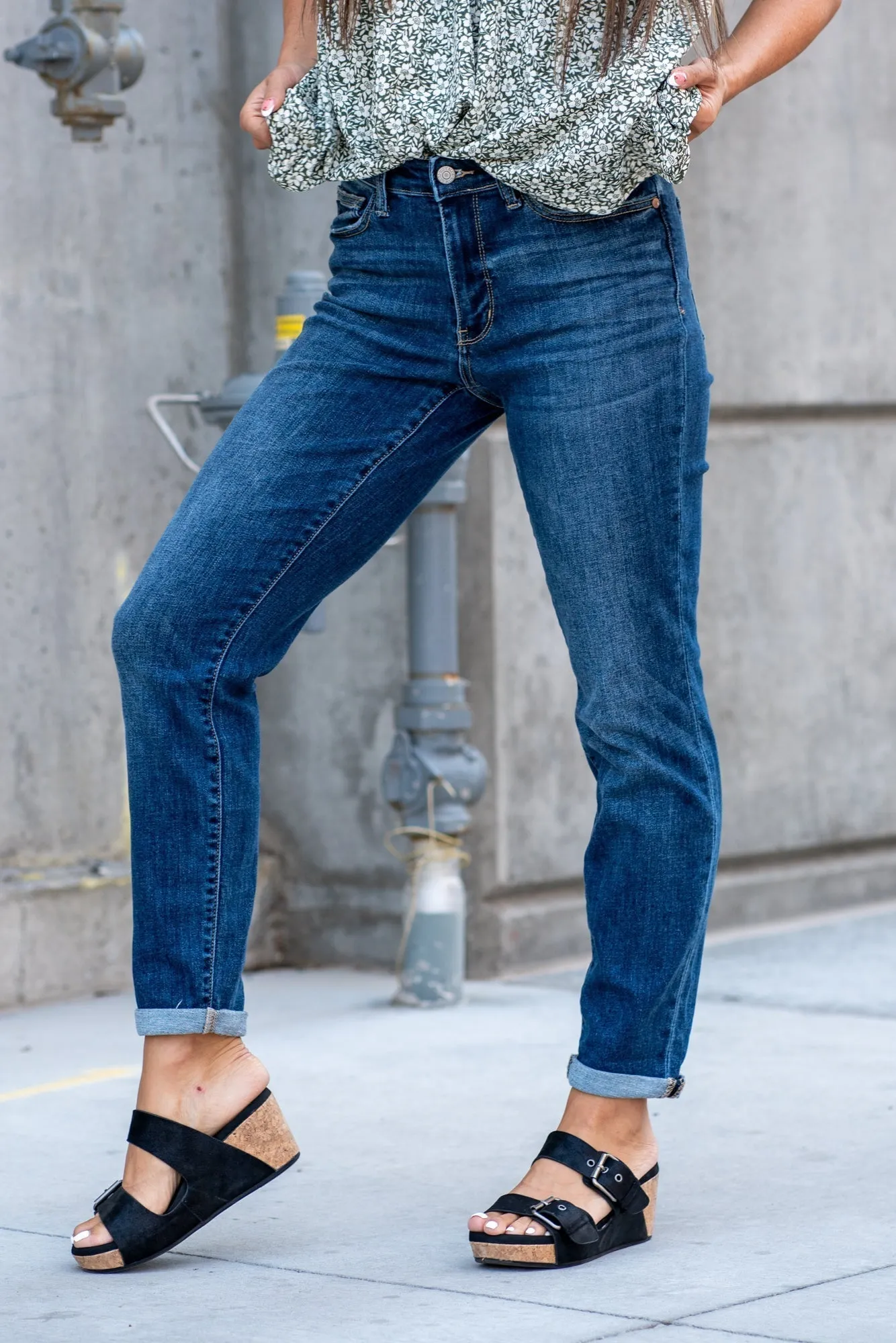 Marshall Mid Rise Cuffed Boyfriend Regular & Plus Sizes
