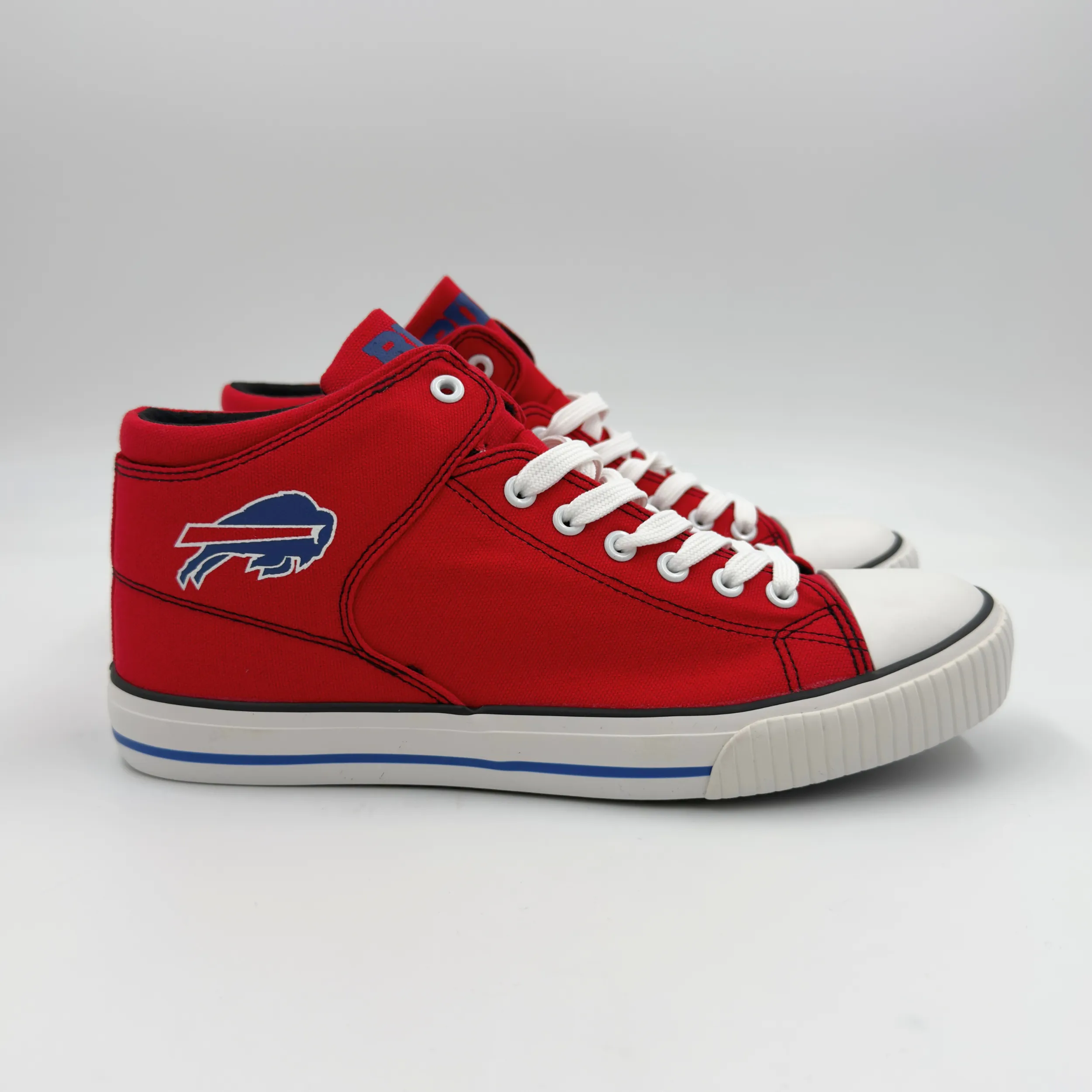 Men's Buffalo Bills Red High Top Canvas Sneaker