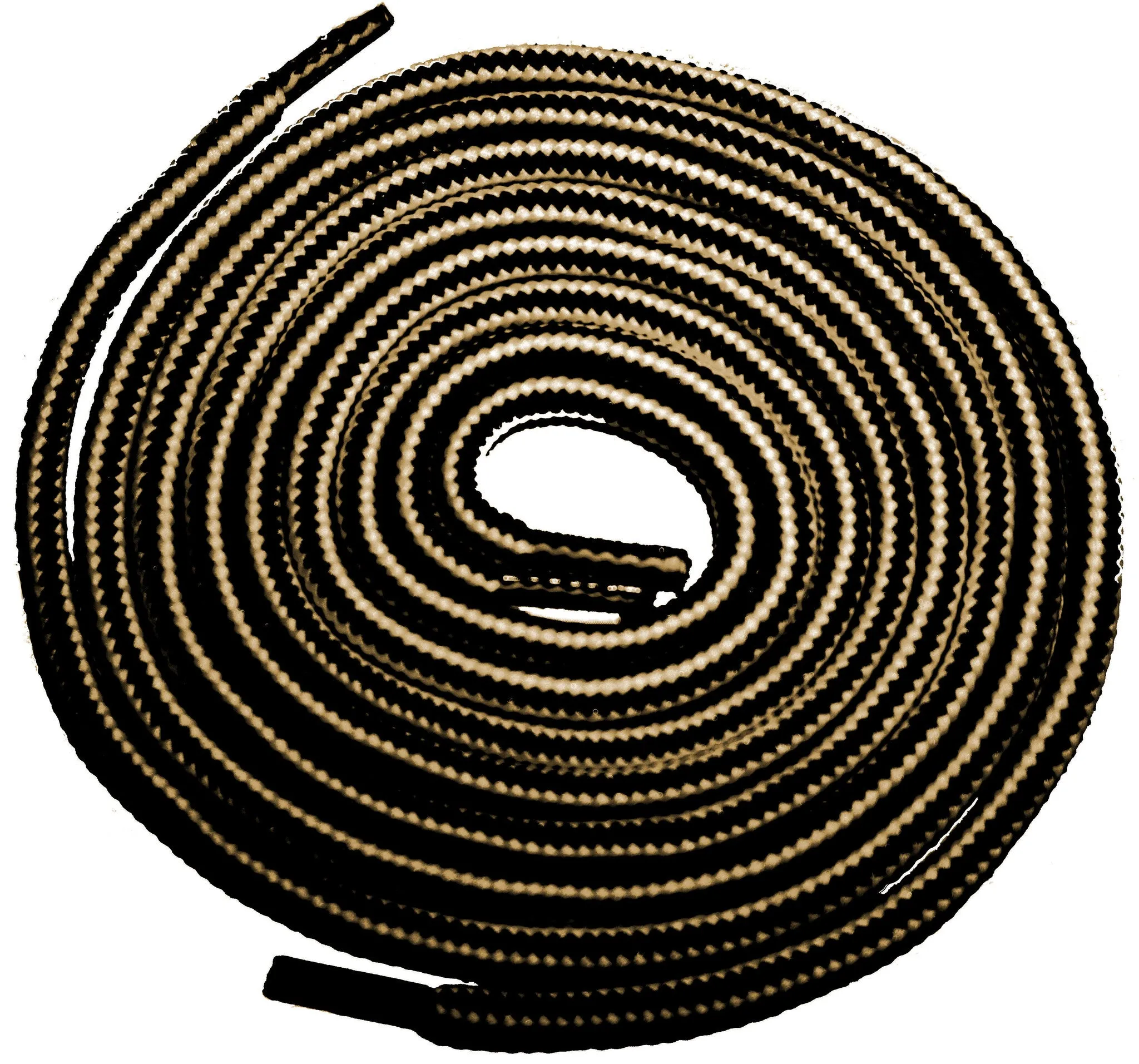 [Midnight Black / Tiramisu Tan] 35-36" Round Hiking Shoelaces for Vans